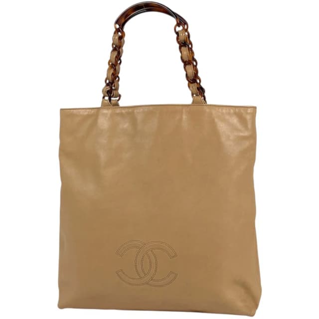 Chanel Tote Bag CC Logo Leather Beige in Beige Leather from The Reluxe, photo 1 of 1