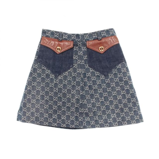 Gucci Skirt GG Jacquard Cotton Denim in Denim from The Reluxe, photo 1 of 1