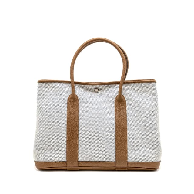 Hermès garden party 36 negonda/canvas ecru-bleu bill/alezan SHW stamp Z in Blue Canvas from EMIER, photo 1 of 1