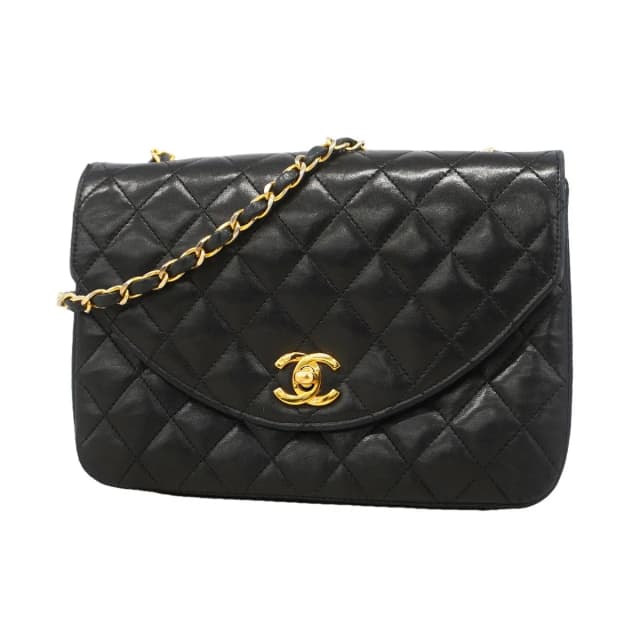 Chanel Shoulder Bag Quilted Lambskin Black Gold in Black Lambskin from The Reluxe, photo 1 of 1