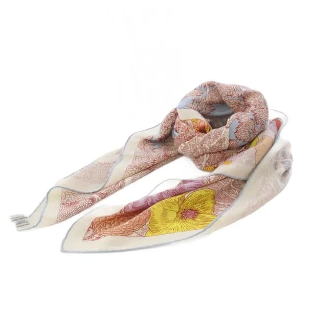 Hermès Carre Retour A la Nature Scarf White KH in White Silk from The Reluxe, photo 1 of 1