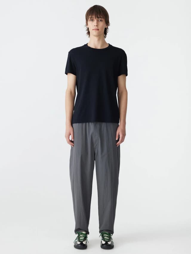 Bassike Crushed Cotton Pull On Pant, image 1 of 1 from bassike