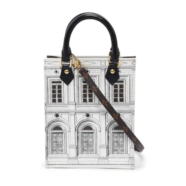 Louis Vuitton x Fornasetti Architettura Petit Sac Plat in Canvas from Blue Spinach, photo 1 of 1