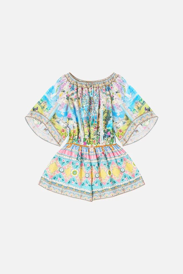 Camilla eBoutique KIDS BOAT NECK PLAYSUIT WITH FLARE 3/4 SLEEVE NAVÀS NOUVEAU, image 1 of 1 from CAMILLA