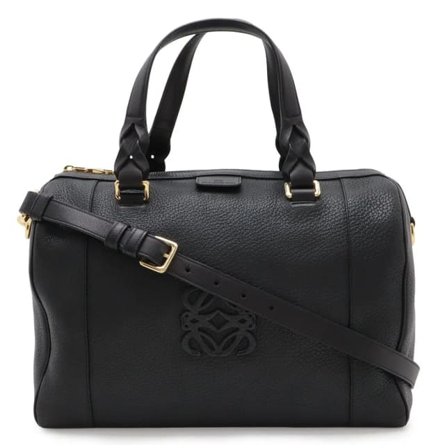 Loewe Fusta 31 Mini Boston Bag 2-Way Leather Black Gold in Black Leather from The Reluxe, photo 1 of 1