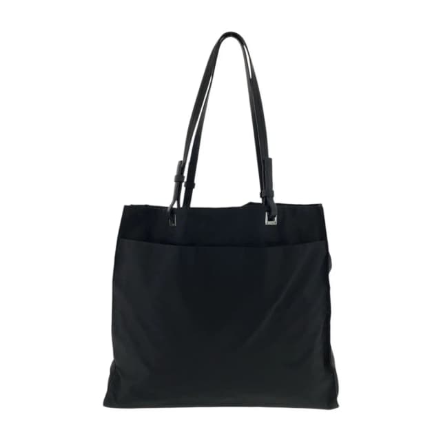 Prada Tessuto Black Silver Nylon Leather Tote Shoulder Bag in Black Nylon from The Reluxe, photo 1 of 1