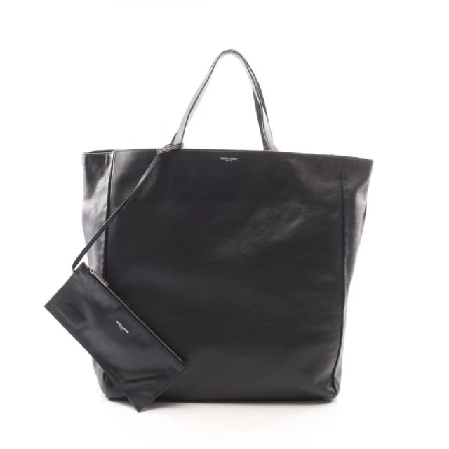 Saint Laurent Tote Bag Logo Black Leather in Black Leather from The Reluxe, photo 1 of 1