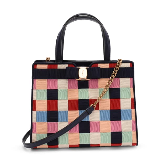 Ferragamo Vara Bow Tote in Multi Colour Nylon from Blue Spinach, photo 1 of 1