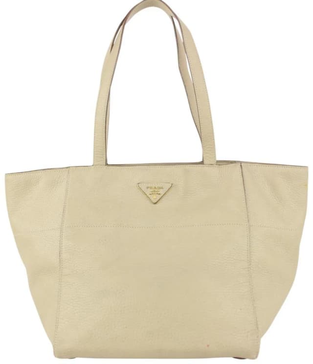 Prada Beige Daino Vitello Leather Shopper Tote Bag in Beige Leather from Bagriculture, photo 1 of 1