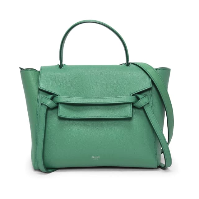 Celine Grained Calfskin Micro Belt Bag in Pop Green Caviar leather from Blue Spinach, photo 1 of 1