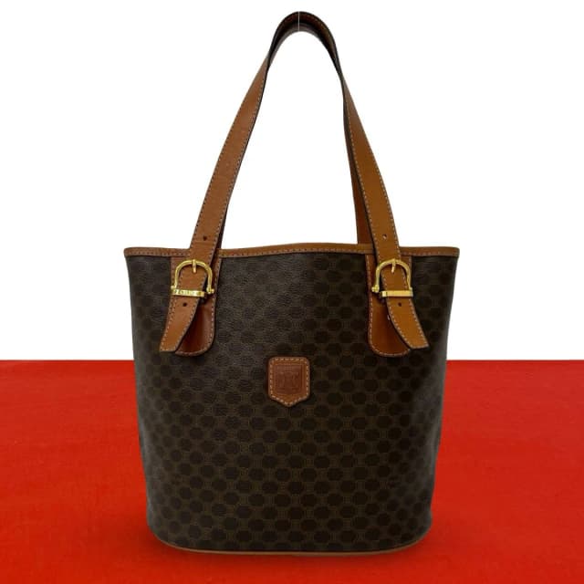 Celine Vintage Macadam Blason Leather Tote Bag Brown in Brown Leather from The Reluxe, photo 1 of 1