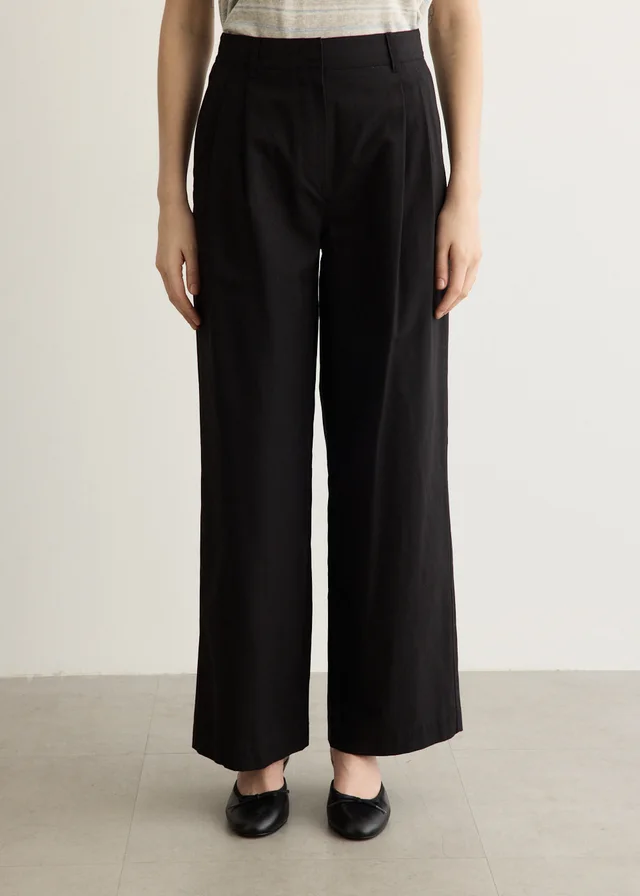 DUNST Double Pleated Chino Pants in BLACK, image 1 of 1 from Incu
