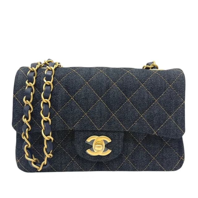 Chanel Shoulder Bag Quilted Mini 20 Denim Indigoblue Blue in Blue Denim from The Reluxe, photo 1 of 1