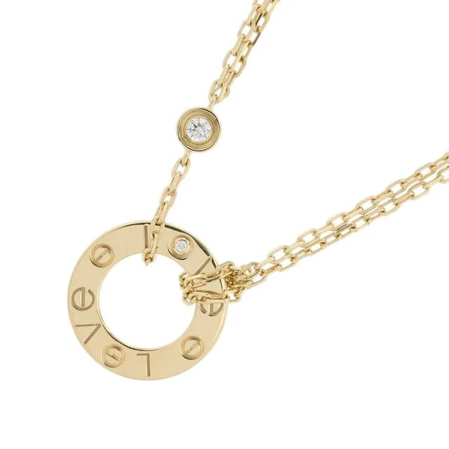 Cartier Necklace Love Circle Diamond Total 18k Yellow Gold Pendant in Yellow from The Reluxe, photo 1 of 1