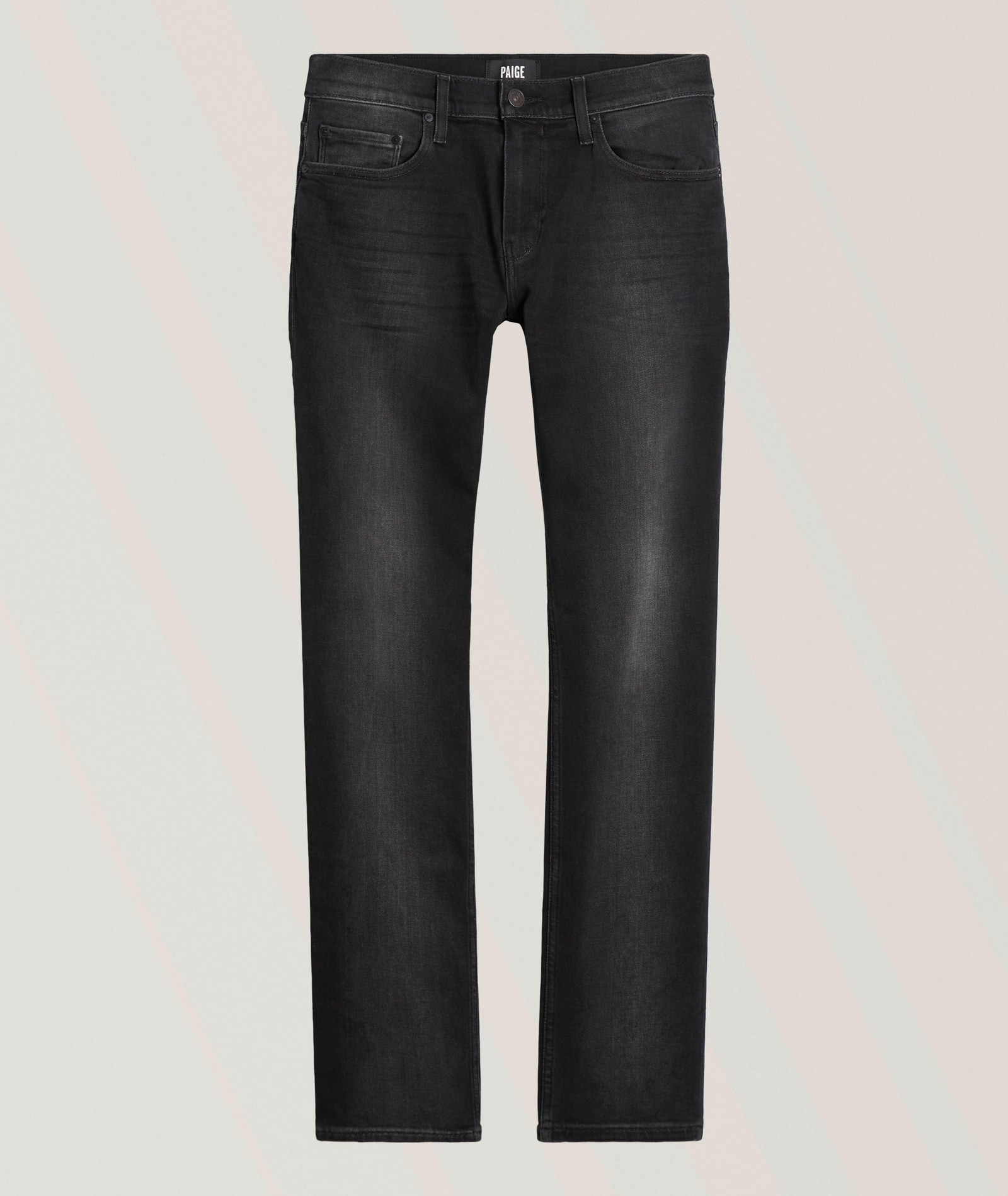 Paige Federal Transcend Vintage Slim-Straight Jeans in Black 93% cotton, 5% polyester, 2% spandex, image 1 of 1 from Harry Rosen