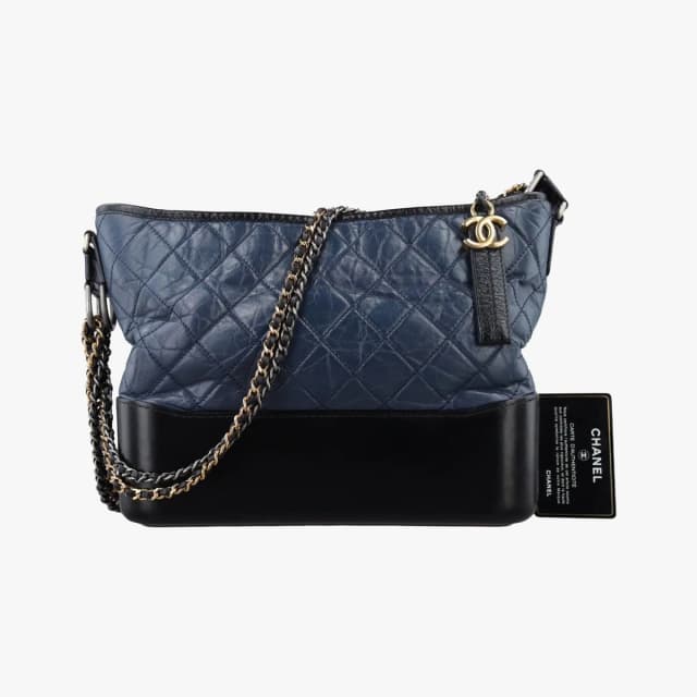 Chanel Gabrielle Black Navy Leather Handbag in Black Leather from The Reluxe, photo 1 of 1