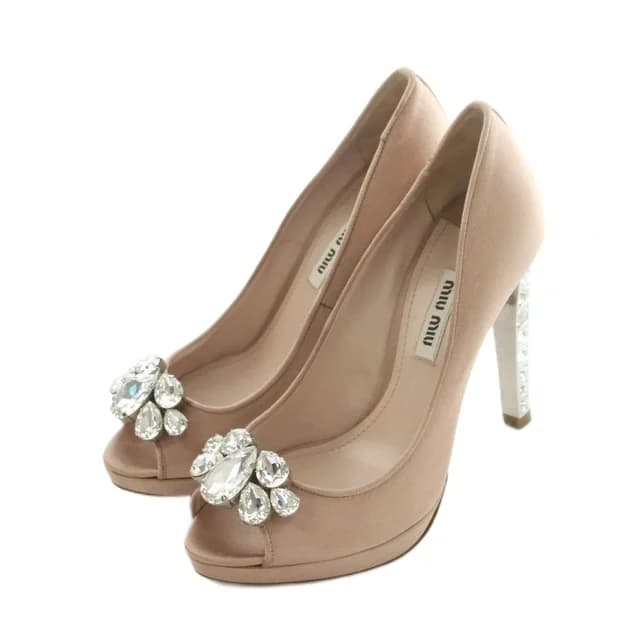 Miu Miu Pumps Open Toe High Heels Bijou Pink 35.5 in Pink from The Reluxe, photo 1 of 1