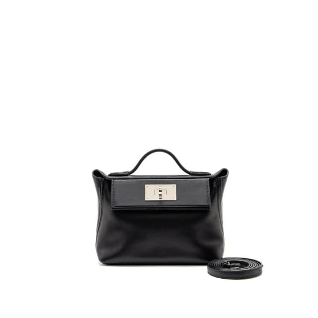 Hermès Mini 24/ 2424-21 Evergrain/Swift Black Stamp Y SHW in Black Swift leather from EMIER, photo 1 of 1
