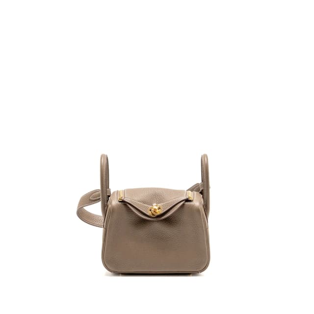 Hermès Mini Lindy Clemence Etoupe GHW stamp Z in Taupe Clemence leather from EMIER, photo 1 of 1
