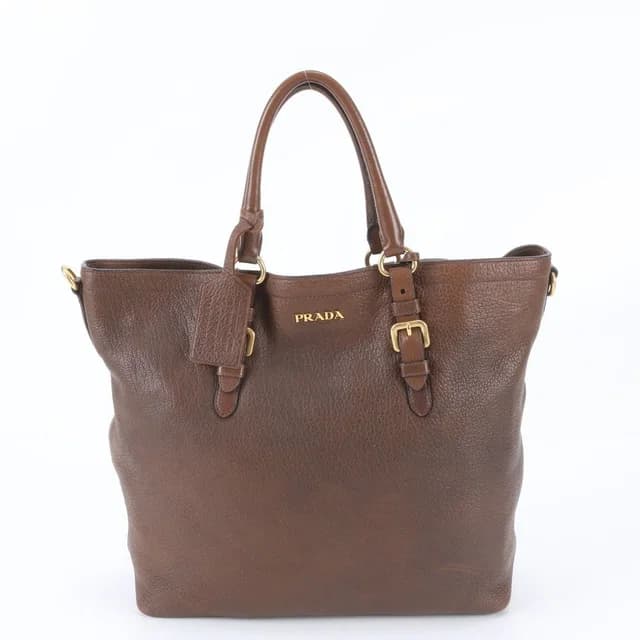Prada Vitello Daino Leather Tote Bag Shoulder Hand Brown in Brown Leather from The Reluxe, photo 1 of 1