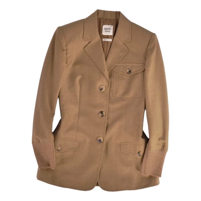 Hermès Gaultier Era Tailored Jacket Blazer Wool Brown 34 in Brown Wool from The Reluxe, photo 1 of 1