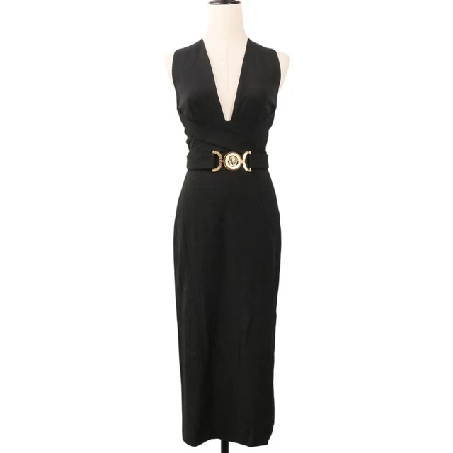 Versace High Quality Medusa Belt Sleeveless Dress Long 36 Black in Black from The Reluxe, photo 1 of 1