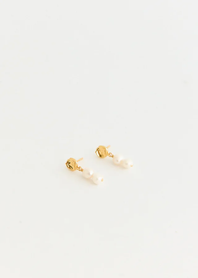 Anni Lu Pearly Drop Earrings in GOLD, image 1 of 1 from Incu