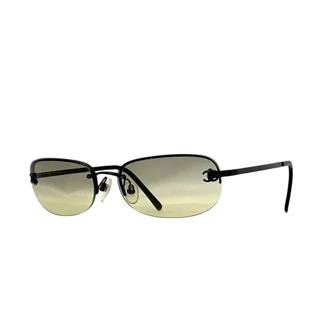 Chanel Sunglasses Black Gradient CC Logo Side Metal Acetate Eyewear Square Lens in Black from The Reluxe, photo 1 of 1