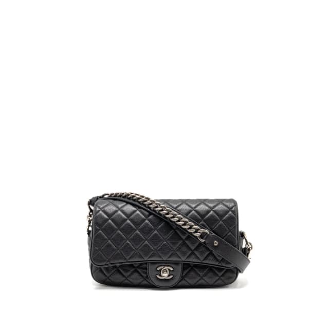 Chanel Medium Casual Rock Flap Bag Grained Calfskin Black Ruthenium Hardware in Black Caviar leather from EMIER, photo 1 of 1