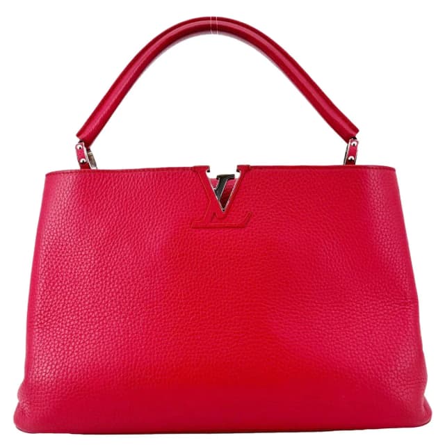 Louis Vuitton Capucines MM Taurillon Leather Satchel Bag Red in Red Leather from Dallas Designer Handbags, photo 1 of 1