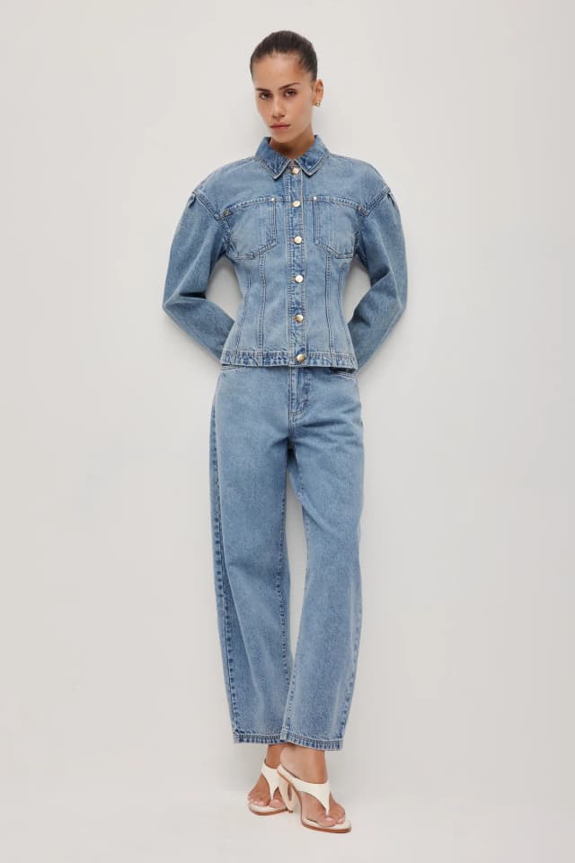 Aje Studio Marcelline Denim Jacket in 90'S WASH, image 1 of 1 from Aje