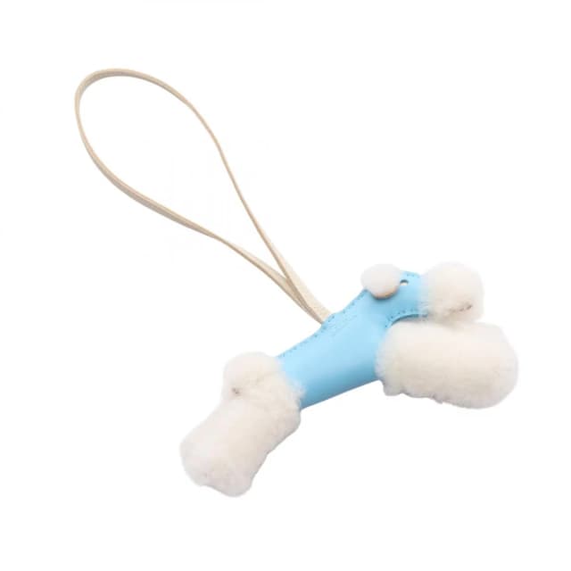 Hermès Charm Buddycharm Blue Aztec Cles Shearling Buddy Keychain in Blue from The Reluxe, photo 1 of 1