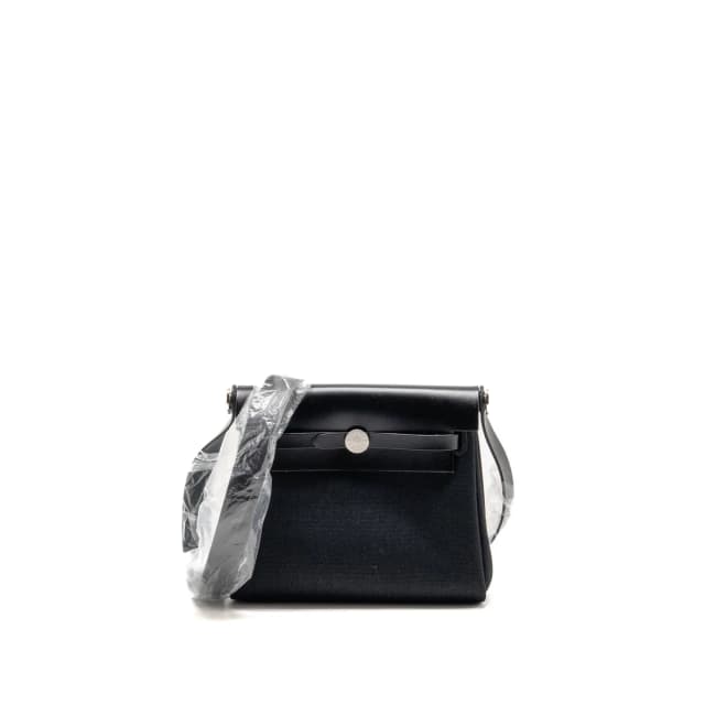 Hermès Mini Herbag Canvas / Hunter Leather Black Shw Stamp K in Black Canvas from EMIER, photo 1 of 1