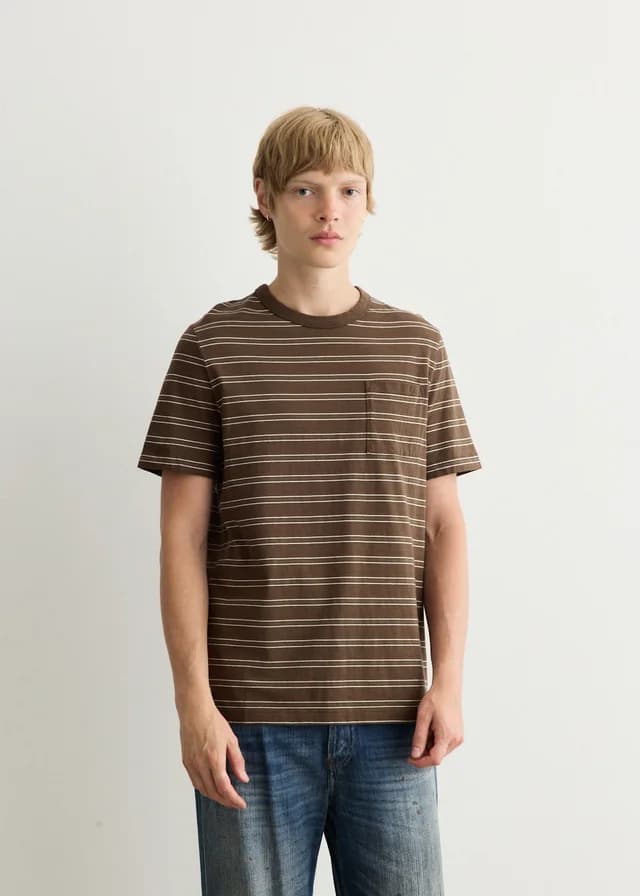 A.P.C. Manches Courtes Ray T-Shirt in CAA BROWN, image 1 of 1 from Incu