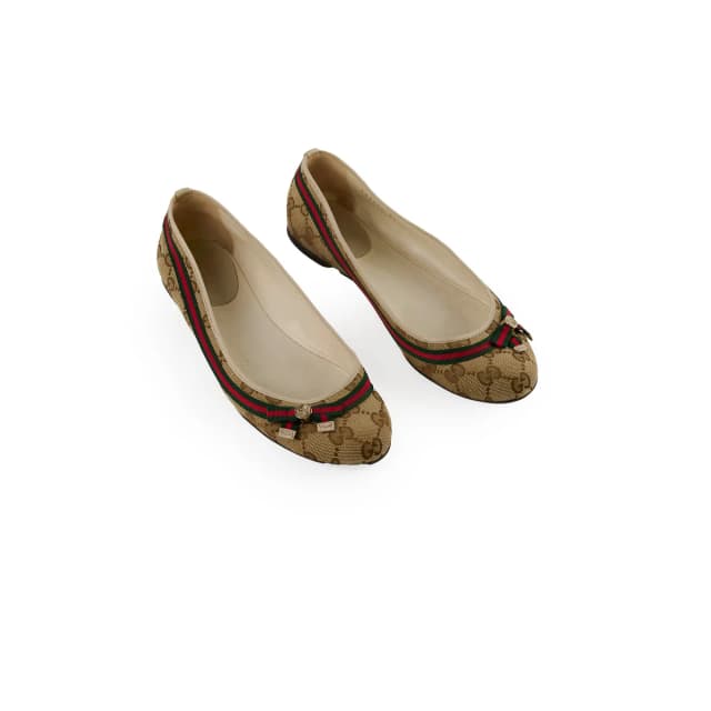 Gucci GG Ophidia Ballet Flats - Size 37 in Canvas from The Purse Affair, photo 1 of 1