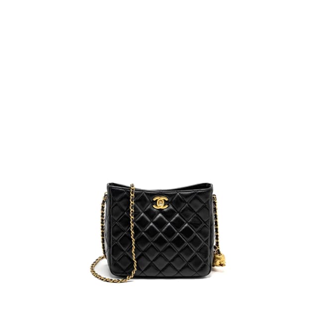 Chanel 22B Pearl Crush Hobo Bag Lambskin BLACK GHW (Microchip) in Black Lambskin from EMIER, photo 1 of 1