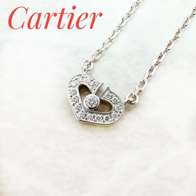 Cartier C Heart Diamond White Gold Necklace 38.5 in White from The Reluxe, photo 1 of 1