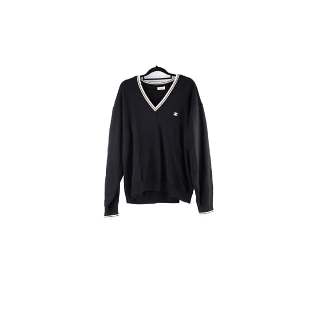 Celine Triomphe V Neck Wool Jumper Black - Size XL in Black Wool from The Purse Affair, photo 1 of 1