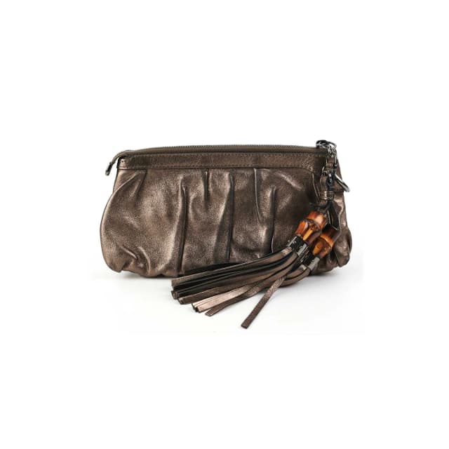 Gucci Metallic Bronze Tassel Pouch from The Purse Affair, photo 1 of 1