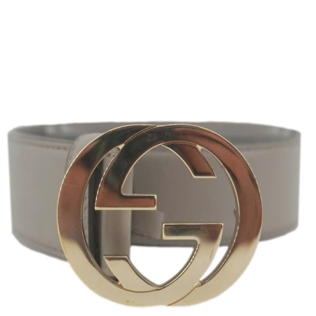 Gucci Interlocking G Leather Belt Size 85.34 Gray 546386 in Grey Leather from Dallas Designer Handbags, photo 1 of 1