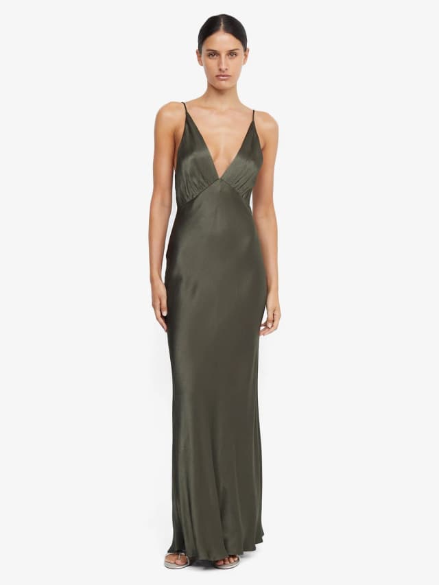 Bec&Bridge MOON DANCE V MAXI DRESS - DARK WILLOW, image 1 of 1 from BEC + BRIDGE