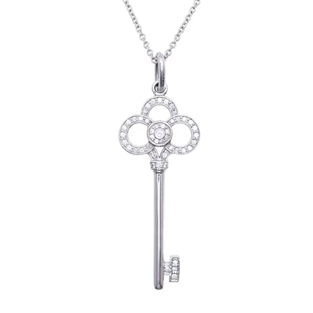 Tiffany & Co. Crown Key Diamond Pendant 18K White Gold in White from The Reluxe, photo 1 of 1