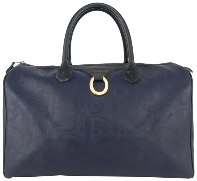 Dior Navy Blue Monogram Trotter Boston Bag in Navy Canvas from Bagriculture, photo 1 of 1