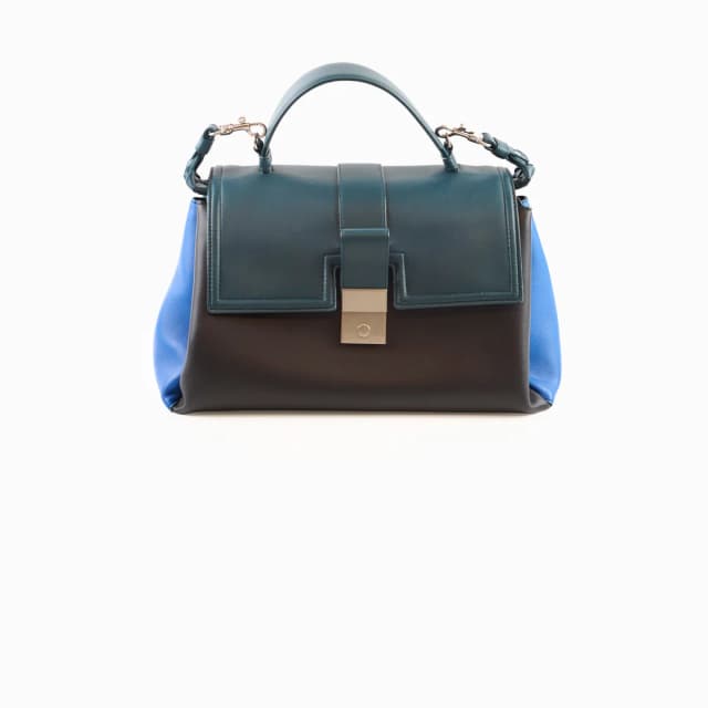 Bottega Veneta Medium Piazza Bag Petrol Green/Black/Blue in Black Leather from The Purse Affair, photo 1 of 1