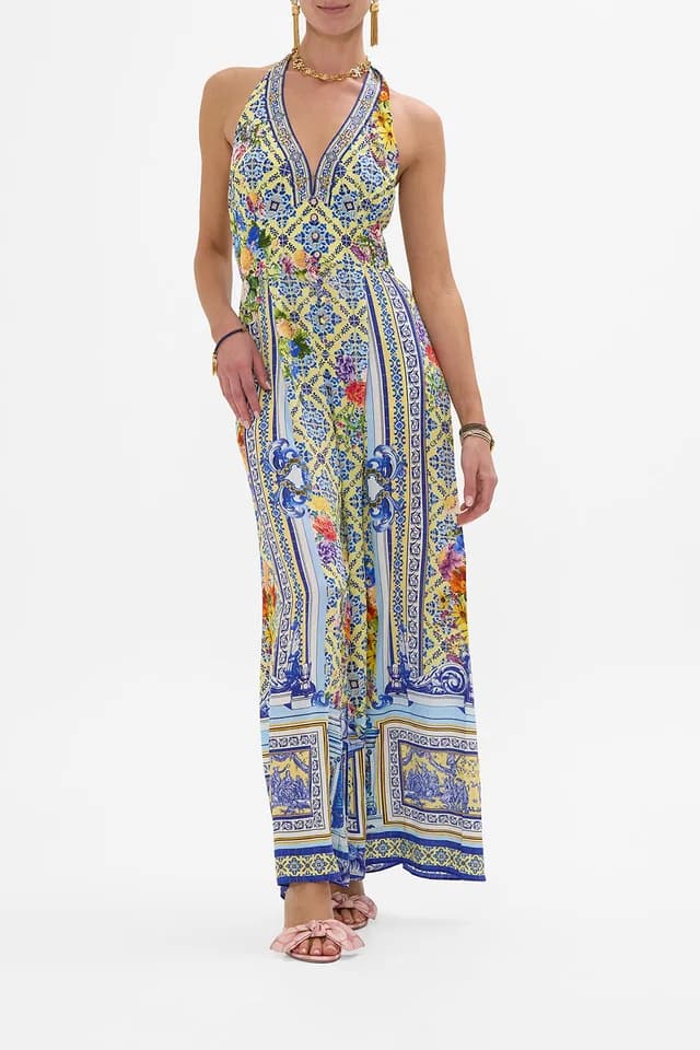 Camilla eBoutique HALTERNECK JUMPSUIT WITH TIE NECK WALL TO WALL WONDERS, image 1 of 1 from CAMILLA