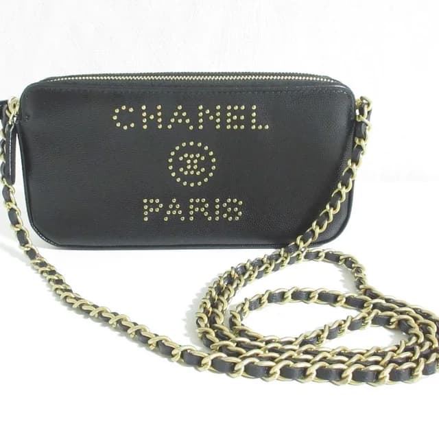 Chanel Deauville Caviar Leather Chain Wallet Shoulder Bag Black in Black Caviar leather from The Reluxe, photo 1 of 1