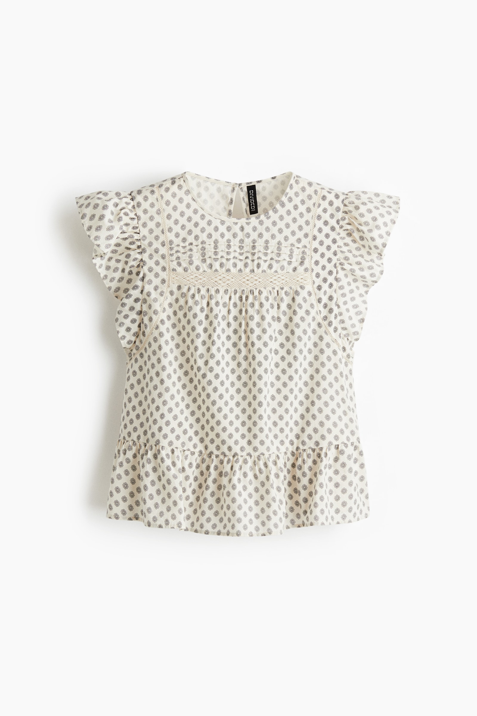 H&M Lace-Inset Peplum Blouse, image 1 of 1 from H&M (Canada)