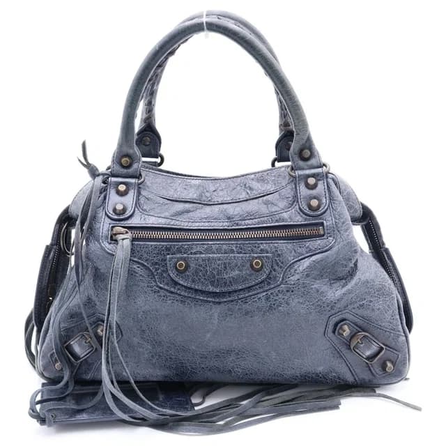 Balenciaga the Town Handbag Navy Leather Gold in Navy Leather from The Reluxe, photo 1 of 1
