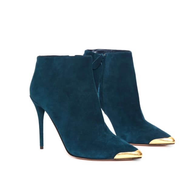 Alexander McQueen Emerald Blue Suede Boots 39.5 in Blue Suede from Revivre Luxury Consignment, photo 1 of 1