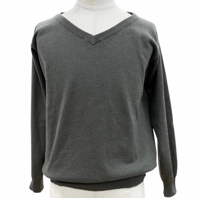 Brunello Cucinelli V-neck Pullover Knit Sweater Gray in Grey Cashmere from The Reluxe, photo 1 of 1